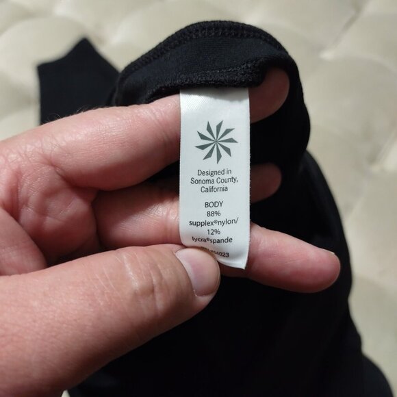 Athleta Sz M Metro Ankle Legging Athletic Retro Side Stripe Back Media ZipPocket - Picture 9 of 13